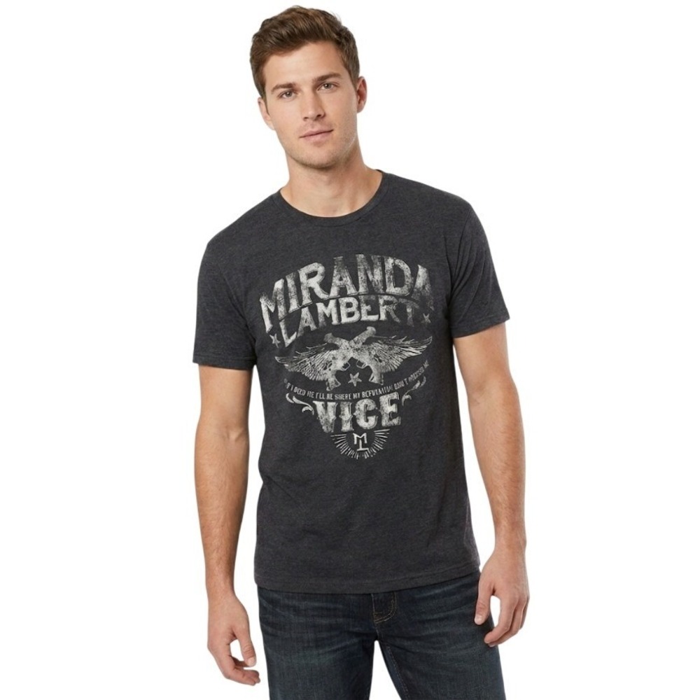 Miranda Lambert Mens M "Vice" T Shirt Gray Graphic Tee‎ Merch Casual Minimalist